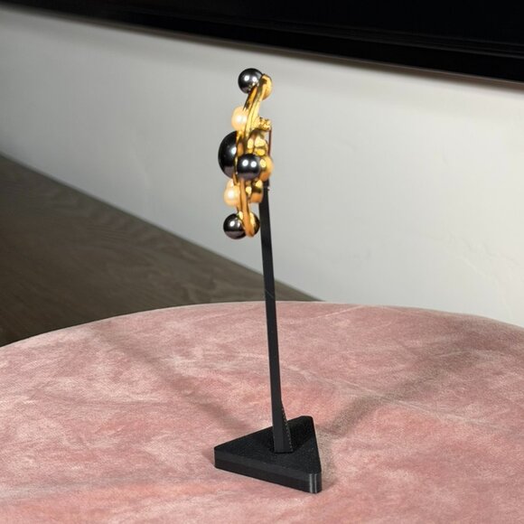 Monet Vintage Gold-Tone Faux Pearl Brooch — Elegant Statement Pin - Picture 7 of 11